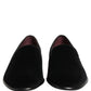 Black Velvet Loafers Formal Men Dress Shoes