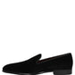 Black Velvet Loafers Formal Men Dress Shoes