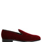 Maroon Velvet Slip On Dress Loafers Shoes