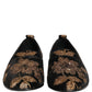 Black Floral Jacquard Dress Loafers Shoes