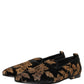 Black Floral Jacquard Dress Loafers Shoes