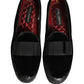 Black Velvet Loafers Formal Men Dress Shoes