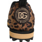 Brown Leopard Print Quilted Men Sneakers Shoes