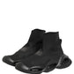 Black Slip On Wave Socks Men Sneakers Shoes
