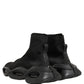 Black Slip On Wave Socks Men Sneakers Shoes