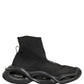 Black Slip On Wave Socks Men Sneakers Shoes