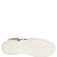 White Gold Low Top Leather Sneakers Shoes