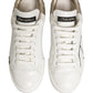 White Gold Low Top Leather Sneakers Shoes