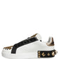 White Gold Studded Portofino Sneakers Shoes