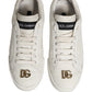 White Leather Logo Plaque Low Top Sneakers Shoes
