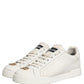 White Leather Logo Plaque Low Top Sneakers Shoes
