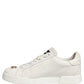 White Leather Logo Plaque Low Top Sneakers Shoes