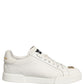 White Leather Logo Plaque Low Top Sneakers Shoes