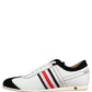 Black White Leather Suede Low Top Sneakers Shoes