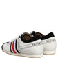 Black White Leather Suede Low Top Sneakers Shoes