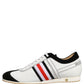 Black White Leather Suede Low Top Sneakers Shoes