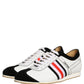 Black White Leather Suede Low Top Sneakers Shoes