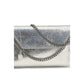Silver Polyester Shoulder Bag