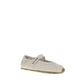 White Calf Leather Bos Taurus Ballet Flats