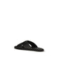 Black Calf Leather Bos Taurus Flat Sandals