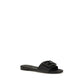 Black Calf Leather Bos Taurus Flat Sandals