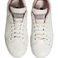 White Pink Leather Low Top Sneakers Shoes