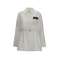 White Linen Full-Length Jacket