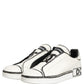 White Leather Portofino Low Top Sneakers Shoes