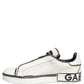 White Leather Portofino Low Top Sneakers Shoes