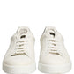 White Black Leather Lace Up Sneakers Shoes