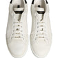 White Black Leather Lace Up Sneakers Shoes