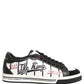 White Black DG Logo King Patch Low-Top Sneaker Shoes