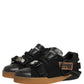 Black Leather Low Trainers Men Sneakers Shoes