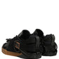 Black Leather Low Trainers Men Sneakers Shoes