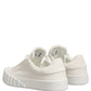 White Leather Low Top Lace Up Sneakers Shoes
