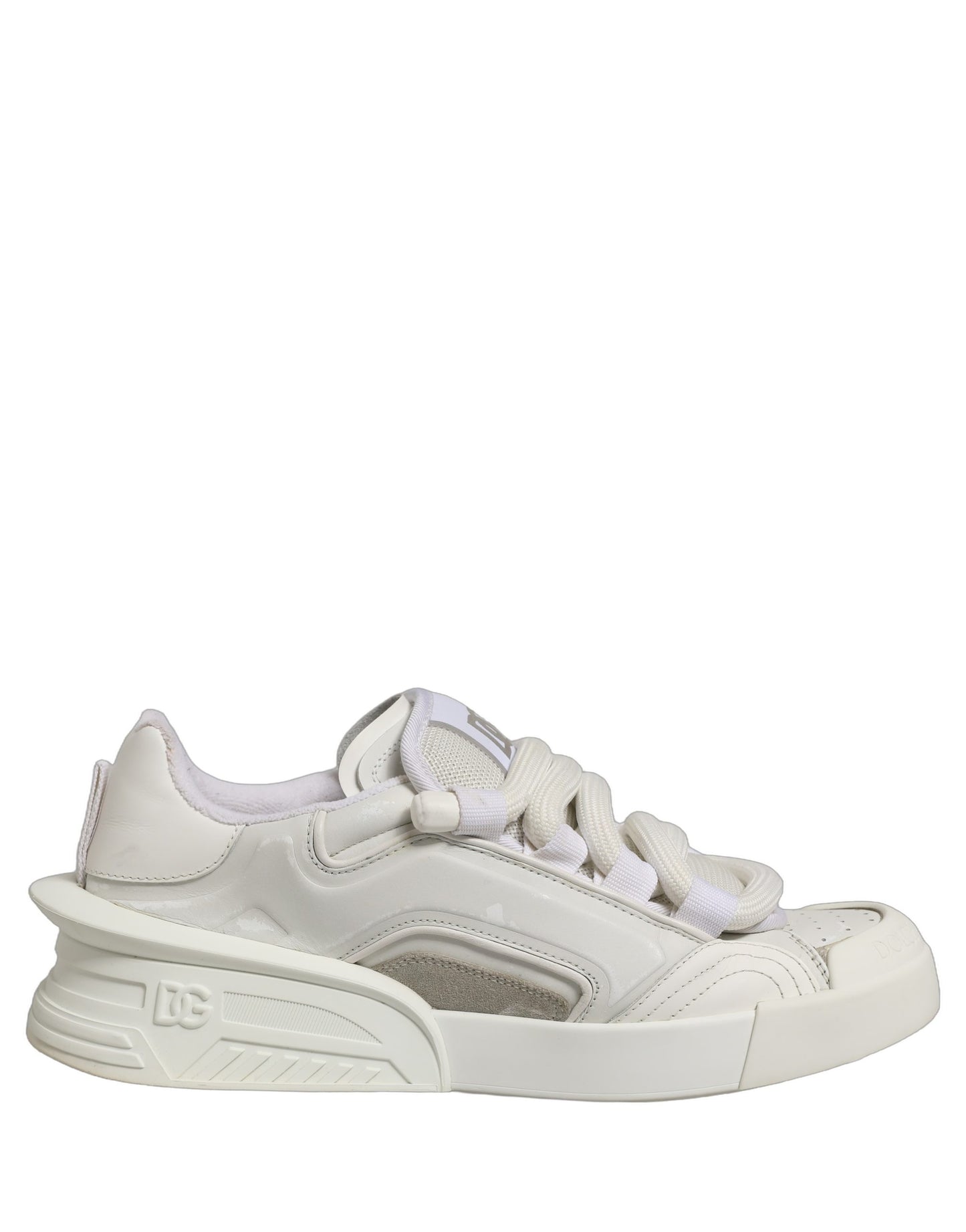 White Leather Portofino Space Sneakers Shoes