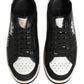 Black Leather Crown Milano Men Sneakers Shoes