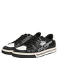 Black Leather Crown Milano Men Sneakers Shoes