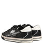 Black Leather Crown Milano Men Sneakers Shoes