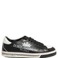 Black Leather Crown Milano Men Sneakers Shoes
