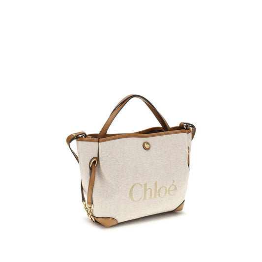 Beige Fabric Handbag