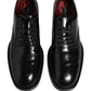 Black Leather Lace Up Derby Dress Men Shoes
