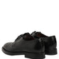 Black Leather Lace Up Derby Dress Men Shoes