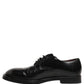 Black Leather Lace Up Derby Dress Men Shoes