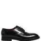 Black Leather Lace Up Derby Dress Men Shoes