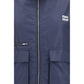 Blue Polyester Full-Length Jacket