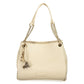 Beige Polyurethane Women's Bag with Adjustable and Removable Strap