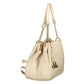 Beige Polyurethane Women's Bag with Adjustable and Removable Strap