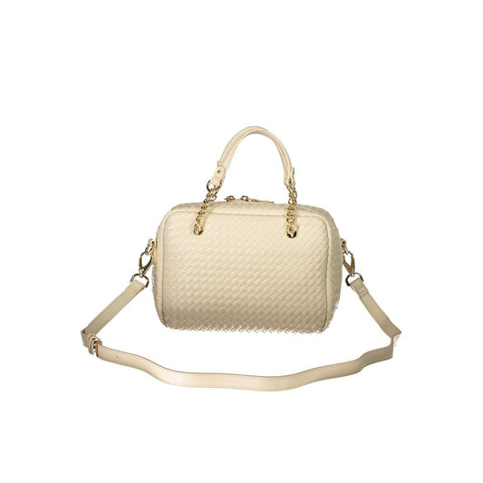 Beige Polyurethane Womens Bag