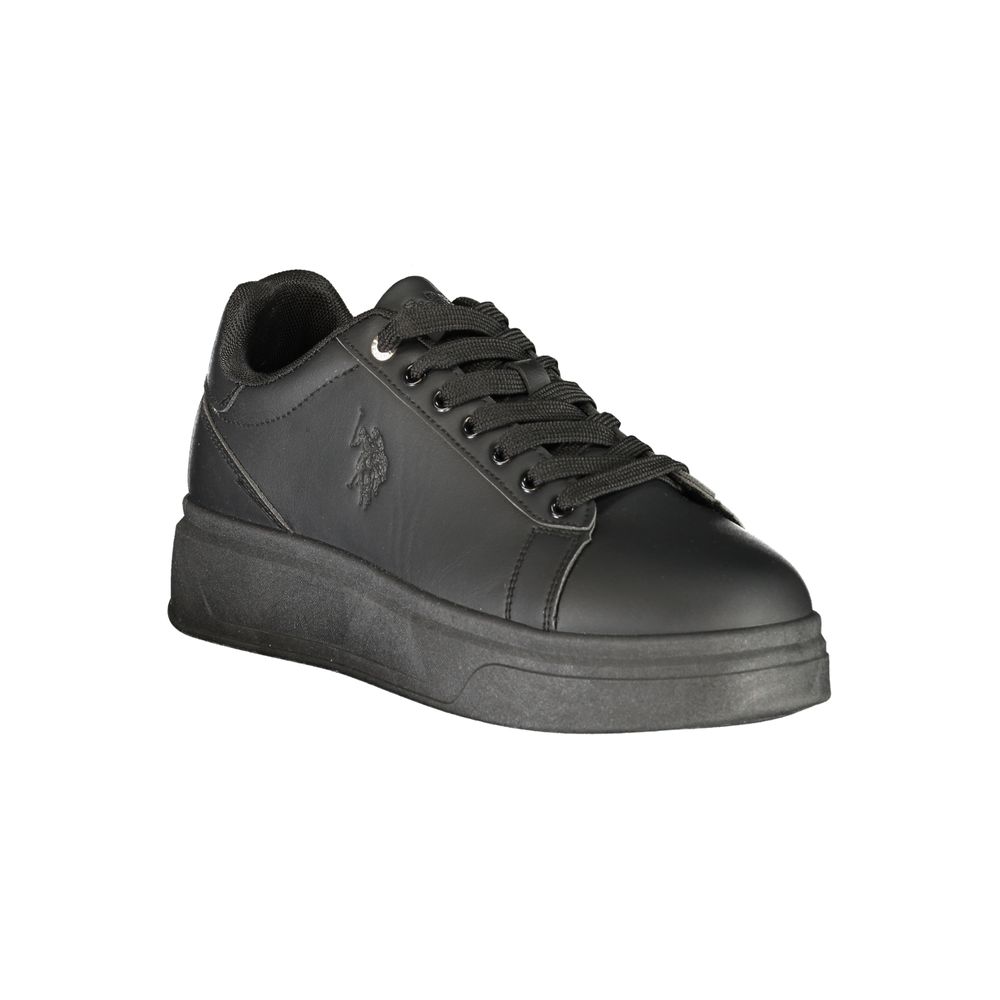 Black Polyester Men's Sneaker